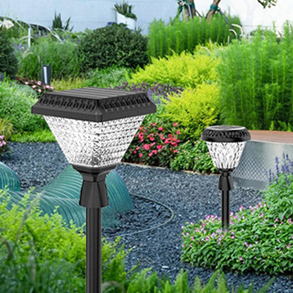 Modern Simplicity Solar Waterproof Plastic PC Round Square LED Outdoor Pillar Light Landscape Lighting For Garden