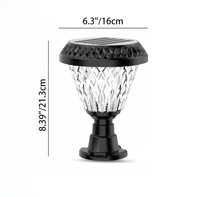 Modern Simplicity Solar Waterproof Plastic PC Round Square LED Outdoor Pillar Light Landscape Lighting For Garden