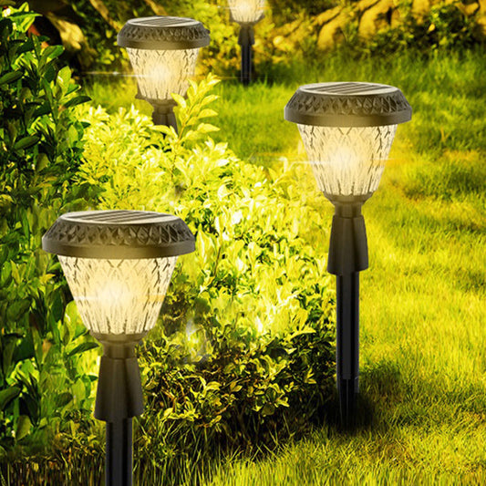 Modern Simplicity Solar Waterproof Plastic PC Round Square LED Outdoor Pillar Light Landscape Lighting For Garden