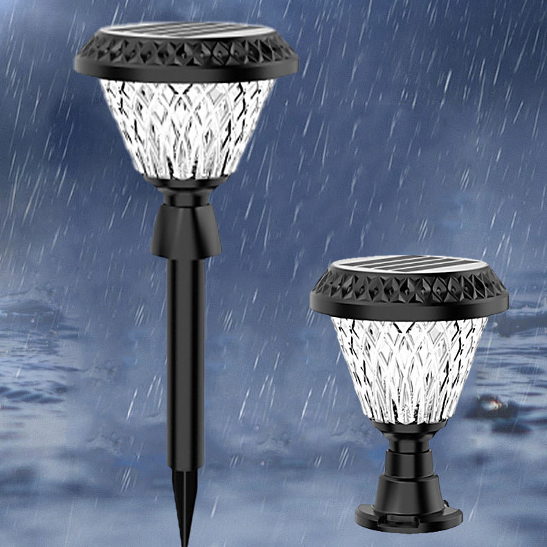 Modern Simplicity Solar Waterproof Plastic PC Round Square LED Outdoor Pillar Light Landscape Lighting For Garden