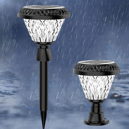 Modern Simplicity Solar Waterproof Plastic PC Round Square LED Outdoor Pillar Light Landscape Lighting For Garden