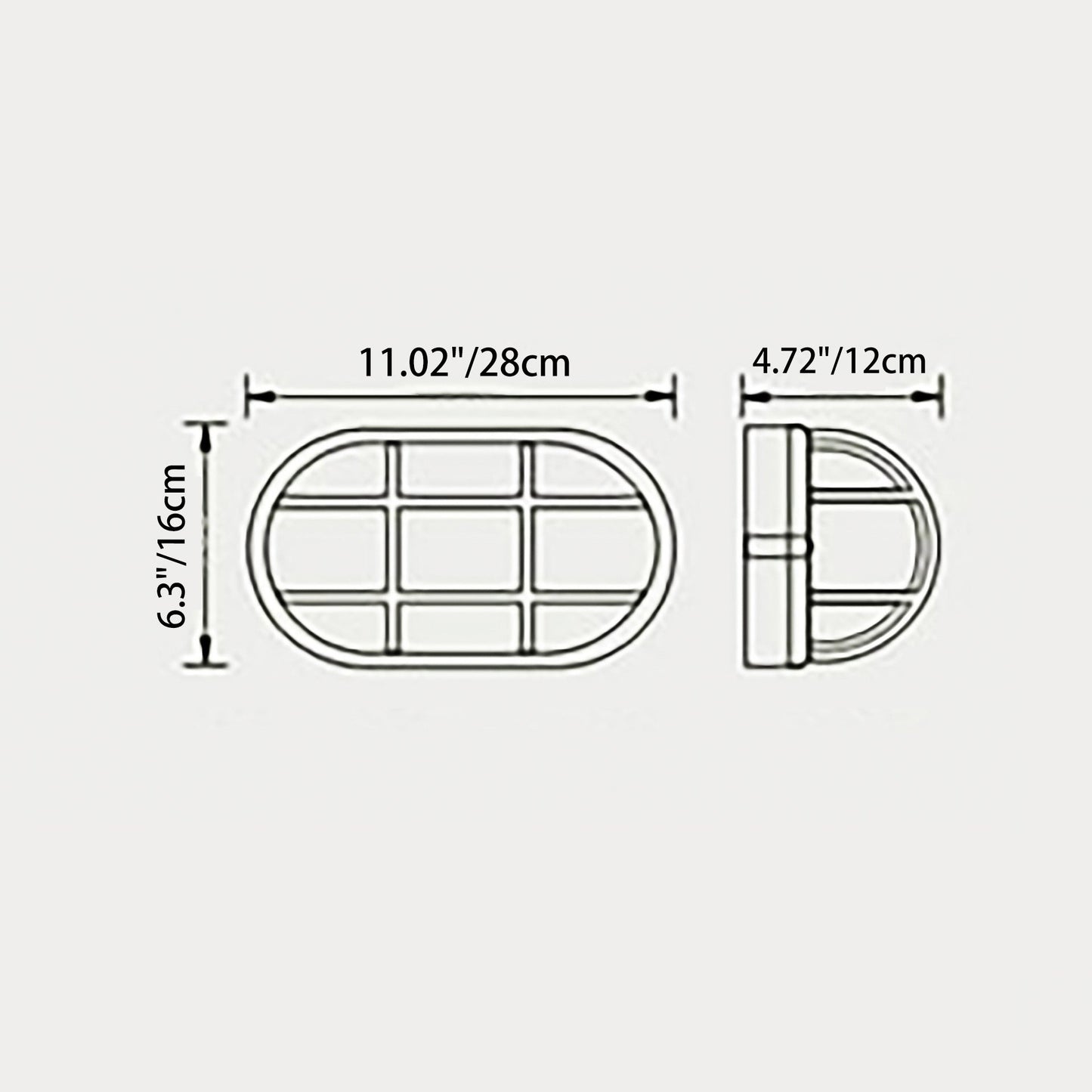 Contemporary Industrial Waterproof Aluminum Glass Frosted Oval Striped 1-Light Wall Sconce Lamp For Outdoor Patio