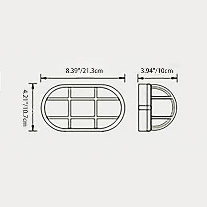 Contemporary Industrial Waterproof Aluminum Glass Frosted Oval Striped 1-Light Wall Sconce Lamp For Outdoor Patio