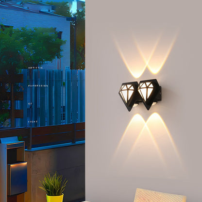 Contemporary Creative Waterproof Aluminum Acrylic Diamond LED Wall Sconce Lamp For Outdoor Patio