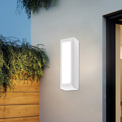 Modern Minimalist Waterproof PC PS Rectangular Recessed LED Wall Sconce Lamp For Outdoor Patio