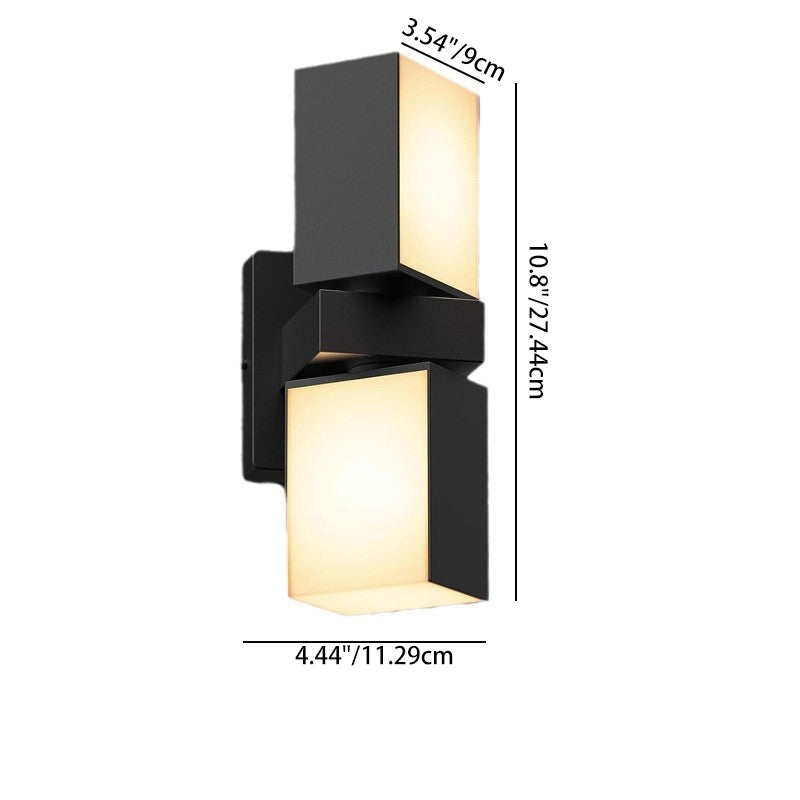 Modern Simplicity Waterproof Aluminum Smart APP Control Rotatable Rectangular LED Wall Sconce Lamp For Outdoor Patio