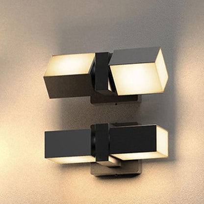 Modern Simplicity Waterproof Aluminum Smart APP Control Rotatable Rectangular LED Wall Sconce Lamp For Outdoor Patio