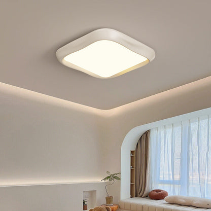 Contemporary Nordic Iron Resin Acrylic Cloud Round Square LED Flush Mount Ceiling Light For Living Room