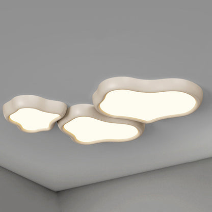 Contemporary Nordic Iron Resin Acrylic Cloud Round Square LED Flush Mount Ceiling Light For Living Room