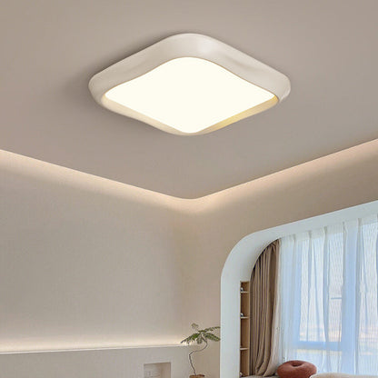 Contemporary Nordic Iron Resin Acrylic Cloud Round Square LED Flush Mount Ceiling Light For Living Room
