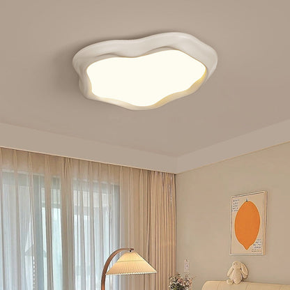 Contemporary Nordic Iron Resin Acrylic Cloud Round Square LED Flush Mount Ceiling Light For Living Room