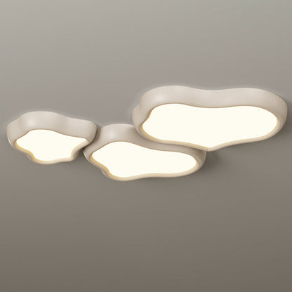 Contemporary Nordic Iron Resin Acrylic Cloud Round Square LED Flush Mount Ceiling Light For Living Room