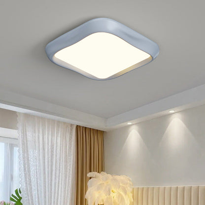 Contemporary Nordic Iron Resin Acrylic Cloud Round Square LED Flush Mount Ceiling Light For Living Room