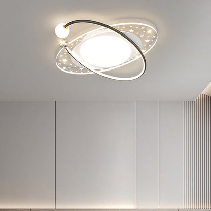 Contemporary Nordic Iron Acrylic Star Round Square Oval Moon Rectangular LED Flush Mount Ceiling Light For Living Room