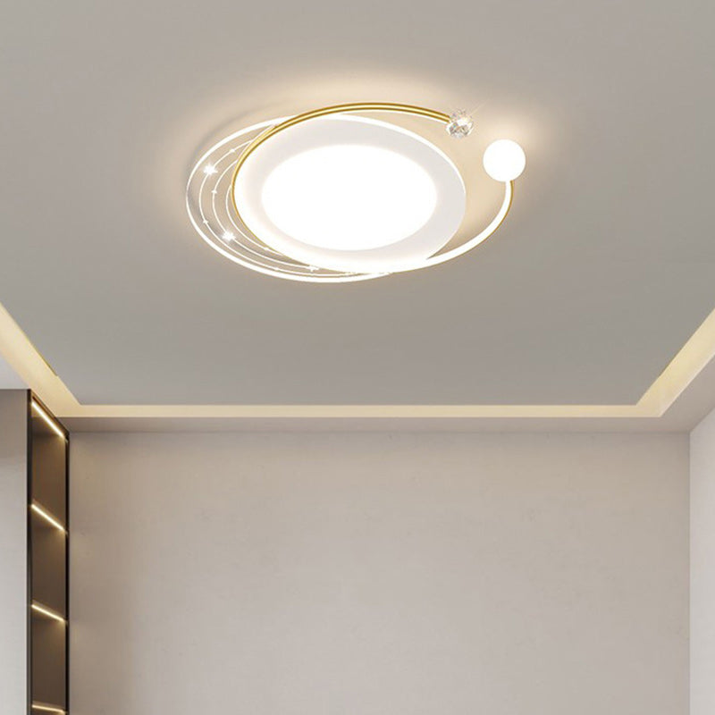 Contemporary Nordic Iron Acrylic Star Round Square Oval Moon Rectangular LED Flush Mount Ceiling Light For Living Room