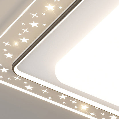 Contemporary Nordic Iron Acrylic Star Round Square Oval Moon Rectangular LED Flush Mount Ceiling Light For Living Room