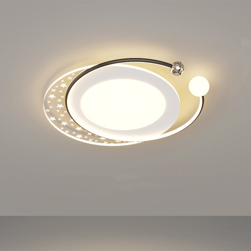Contemporary Nordic Iron Acrylic Star Round Square Oval Moon Rectangular LED Flush Mount Ceiling Light For Living Room