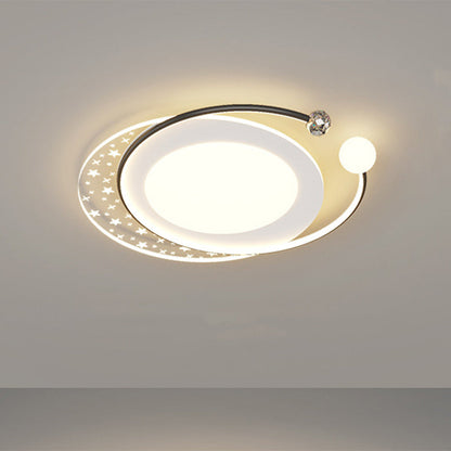 Contemporary Nordic Iron Acrylic Star Round Square Oval Moon Rectangular LED Flush Mount Ceiling Light For Living Room