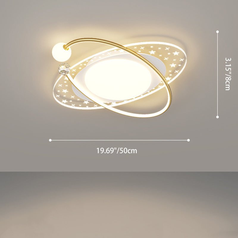Contemporary Nordic Iron Acrylic Star Round Square Oval Moon Rectangular LED Flush Mount Ceiling Light For Living Room