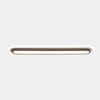 Modern Minimalist Aluminum Iron Acrylic Oval Strip LED Flush Mount Ceiling Light For Hallway