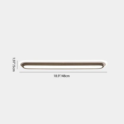 Modern Minimalist Aluminum Iron Acrylic Oval Strip LED Flush Mount Ceiling Light For Hallway