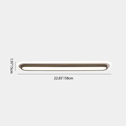 Modern Minimalist Aluminum Iron Acrylic Oval Strip LED Flush Mount Ceiling Light For Hallway