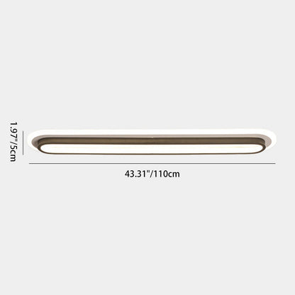 Modern Minimalist Aluminum Iron Acrylic Oval Strip LED Flush Mount Ceiling Light For Hallway