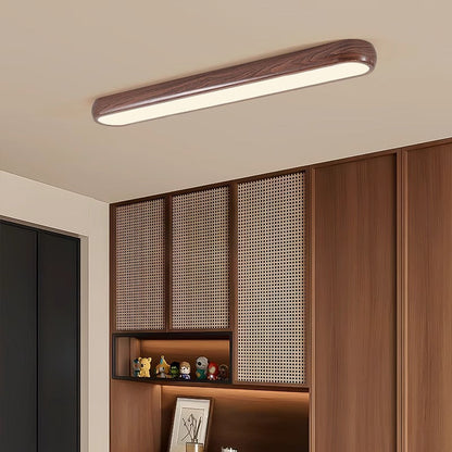 Contemporary Retro Iron PVC Strip Oval LED Flush Mount Ceiling Light For Hallway