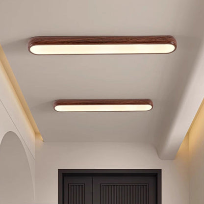 Contemporary Retro Iron PVC Strip Oval LED Flush Mount Ceiling Light For Hallway