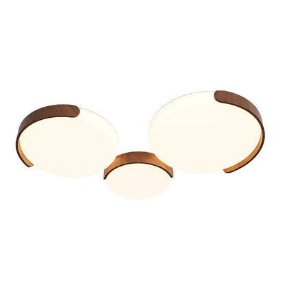 Contemporary Retro Iron & ABS Round LED Flush Mount Ceiling Light For Living Room & Bedroom