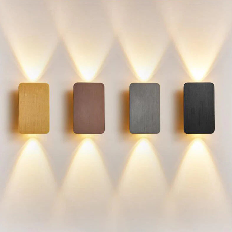 Nordic Minimalist Aluminum Rectangular Flat Panel 2-Light LED Wall Sconce Lamp