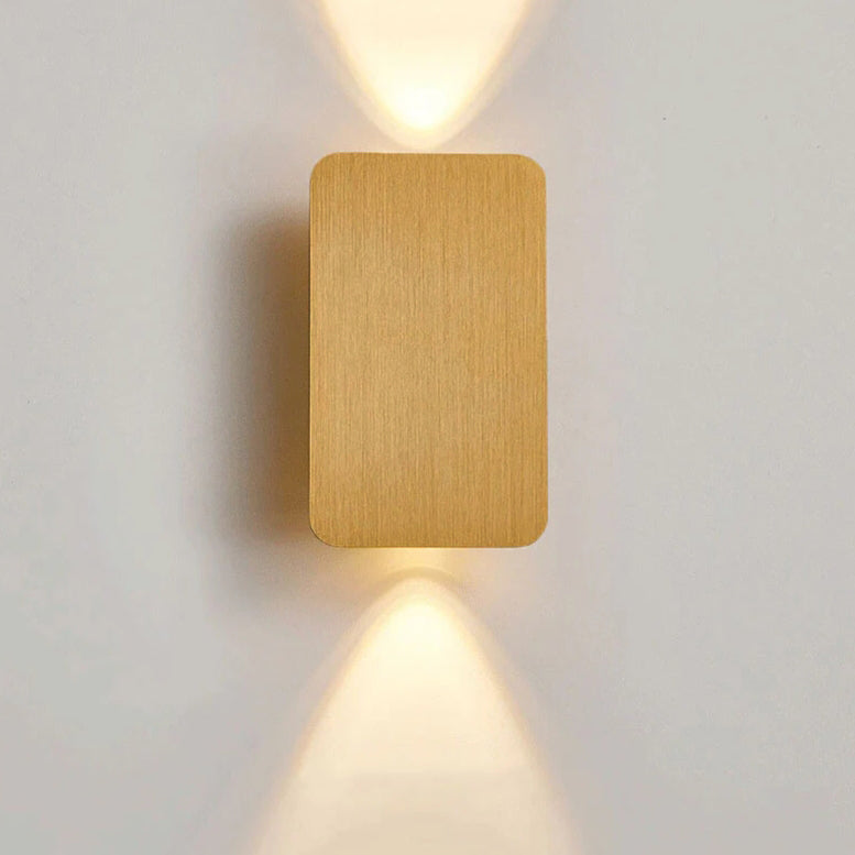 Nordic Minimalist Aluminum Rectangular Flat Panel 2-Light LED Wall Sconce Lamp