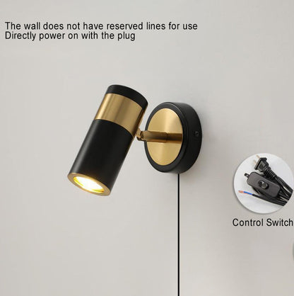 Modern Simplicity Plated Cylindrical Spotlight 1-Light Reading Wall Sconce Lamp
