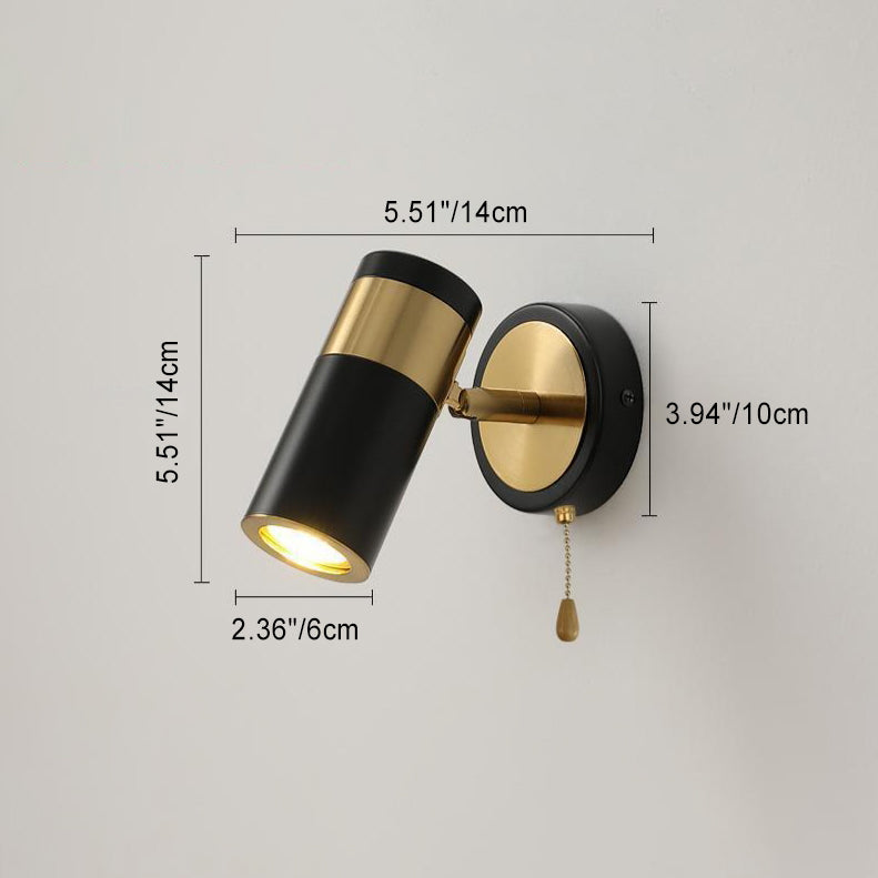 Modern Simplicity Plated Cylindrical Spotlight 1-Light Reading Wall Sconce Lamp