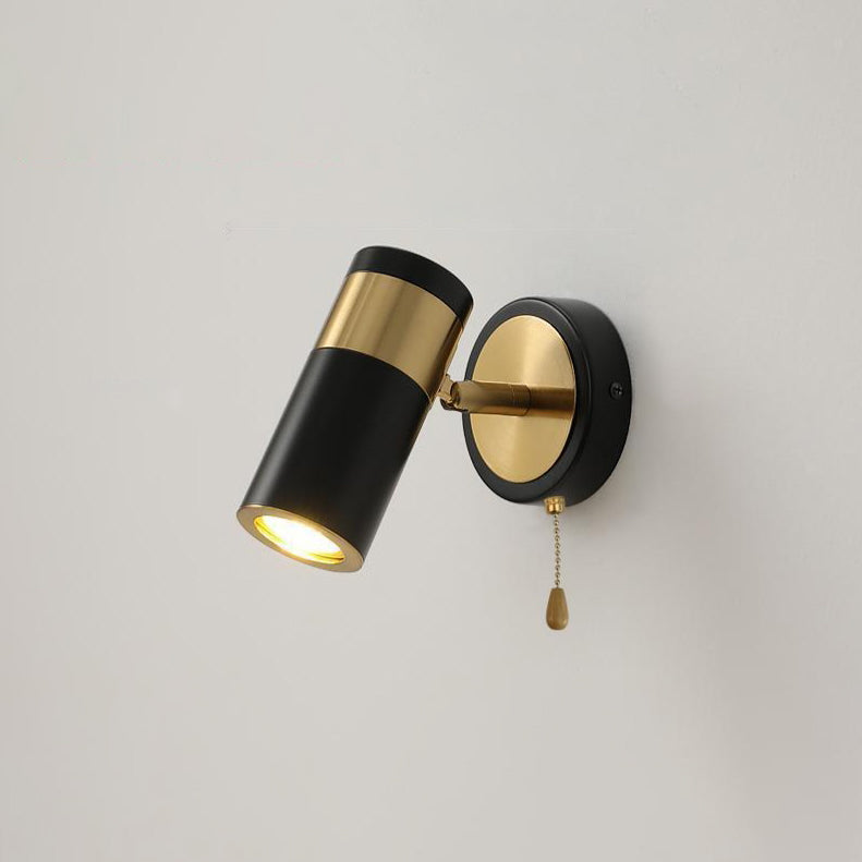 Modern Simplicity Plated Cylindrical Spotlight 1-Light Reading Wall Sconce Lamp