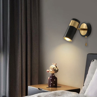 Modern Simplicity Plated Cylindrical Spotlight 1-Light Reading Wall Sconce Lamp