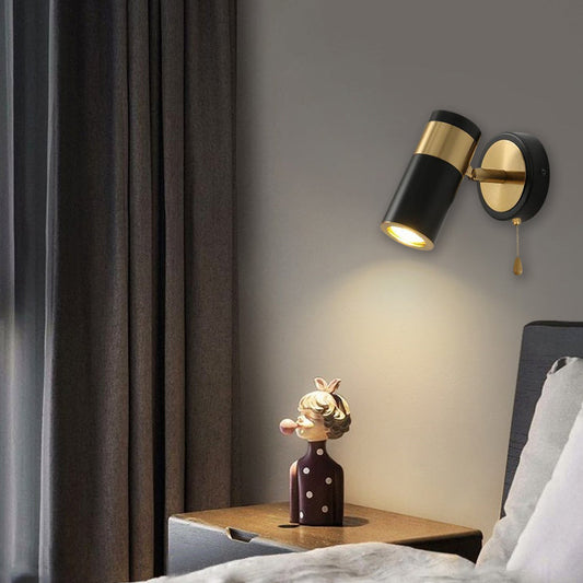 Modern Simplicity Plated Cylindrical Spotlight 1-Light Reading Wall Sconce Lamp