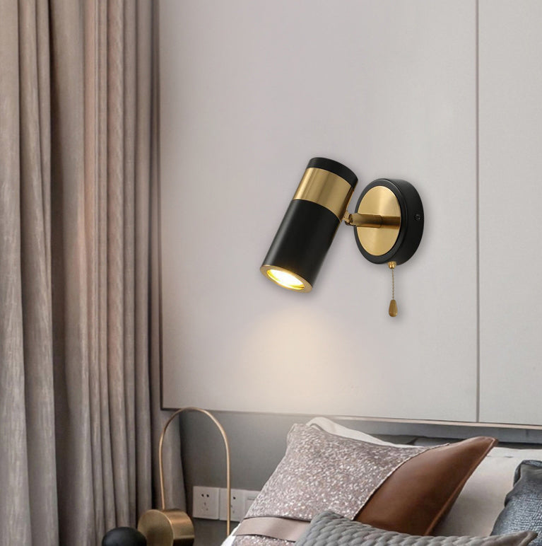 Modern Simplicity Plated Cylindrical Spotlight 1-Light Reading Wall Sconce Lamp
