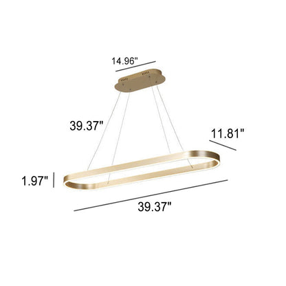 Modern Minimalist Light Luxury Oval Aluminum LED Chandelier