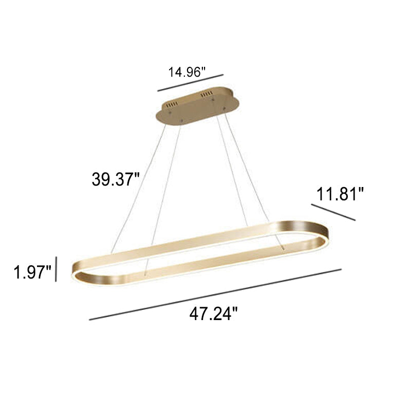 Modern Minimalist Light Luxury Oval Aluminum LED Chandelier