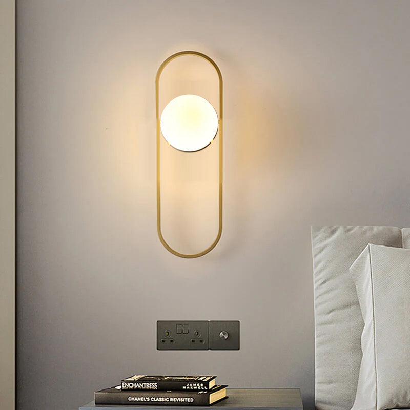 Modern Light Luxury Round Iron Glass 1-Light Wall Sconce Lamp