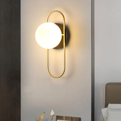 Modern Light Luxury Round Iron Glass 1-Light Wall Sconce Lamp