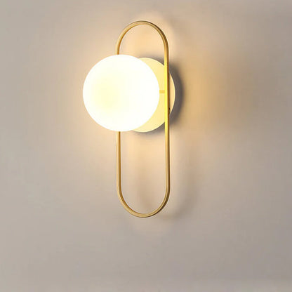 Modern Light Luxury Round Iron Glass 1-Light Wall Sconce Lamp