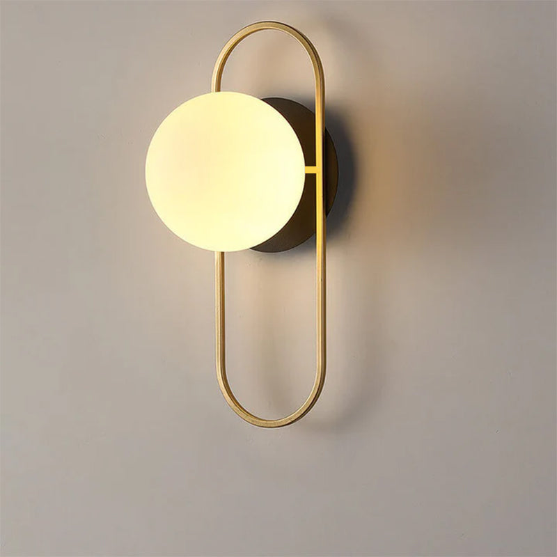 Modern Light Luxury Round Iron Glass 1-Light Wall Sconce Lamp