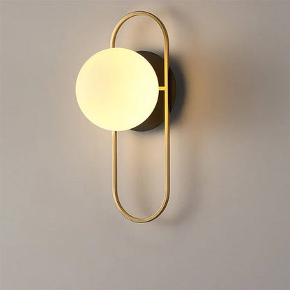 Modern Light Luxury Round Iron Glass 1-Light Wall Sconce Lamp