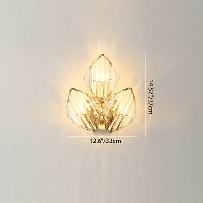 Modern Luxury Metal Acrylic Diamond-Pattern 1/2/3-Light Wall Sconce Lamp For Living Room & Bedroom