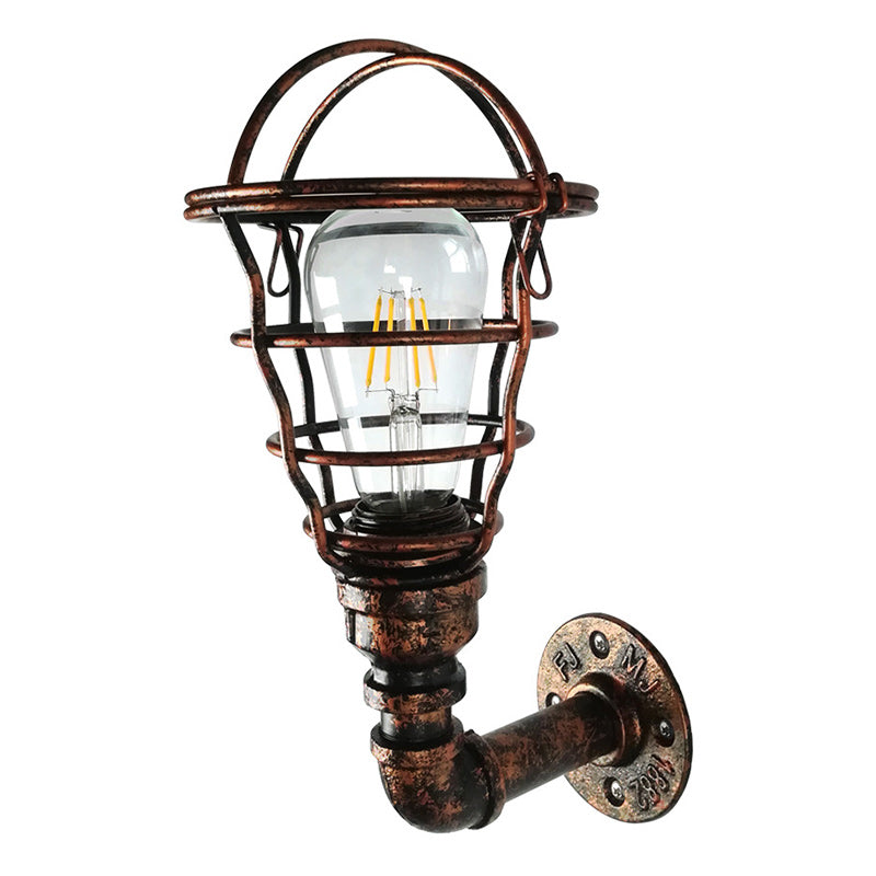 Contemporary Industrial Iron European Retro Water Pipe 1-Light Wall Sconce Lamp