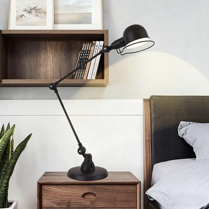 Vintage Industrial Iron Mechanical Long Arm 1-Light Table Lamp