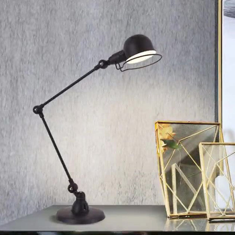 Vintage Industrial Iron Mechanical Long Arm 1-Light Table Lamp