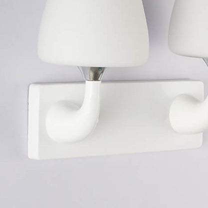 Nordic Minimalist White Iron Glass Cup Shade 1/2 Light Wall Sconce Lamp